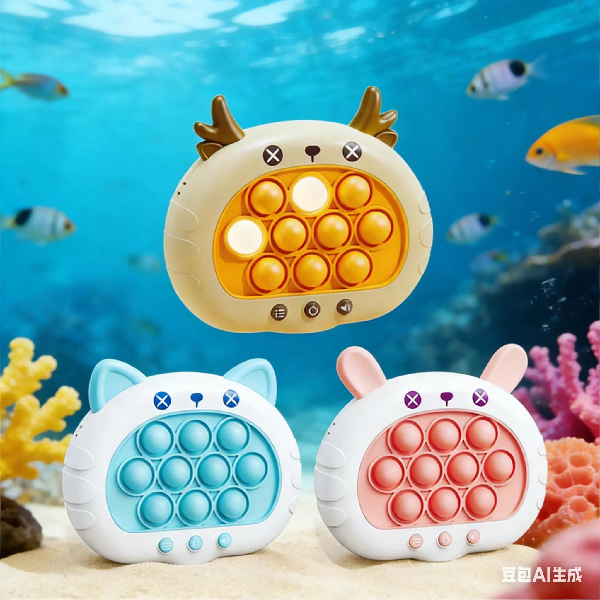 Fast Press Quick Push Interactive Game Toy for Children - 3rd Generation Cute Animal Design in Blue, Pink, and White, Ideal Fun Gift for Kids
