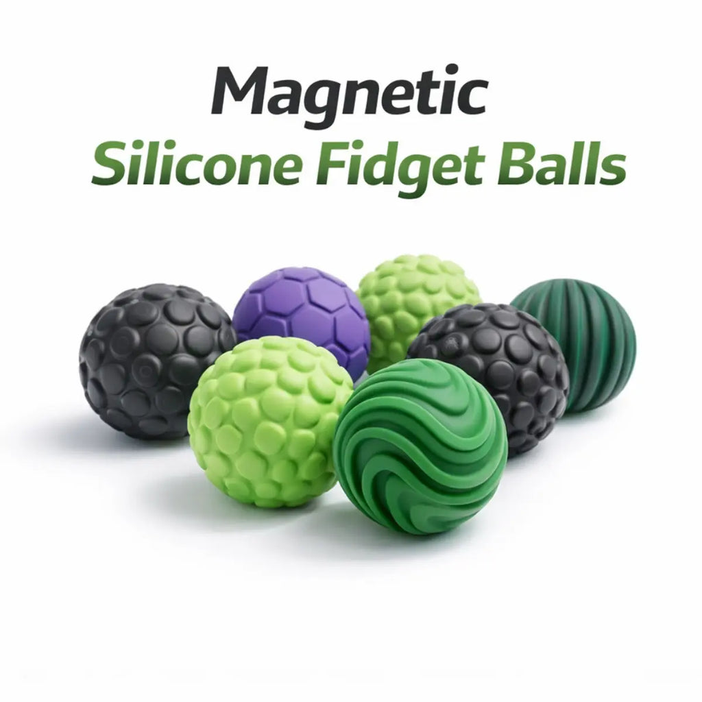 Aura Magnetic Fidget Balls - Soft Silicone Sensory Stress Relief Toy, Available in 4 or 8 Counts, Ideal for Office Use and Travel, Perfect Gift for Stress Relief
