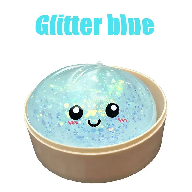 Glitter Dumpling Squishy with Box, Soft Sensory Squeeze Toy for Stress Relief, Mystery Glitter Dumplings, Decompression Dough, Not Blind Box, You Can Choose Your Favorite Color Freely