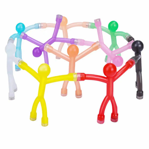 10PCS Magnetic Man Fidget Toys Set, Colorful Silicone Stress Relief People, Creative Interactive Desktop Toy, Fun Magnetic Figures for Fridge, Whiteboard & Cable Organizing, Perfect Office Giftdecor for Kids & Adults
