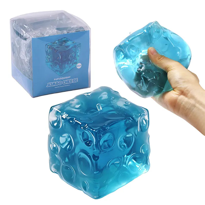 FUFUSQUISHY Yellow Cheese Stress Toy, 3 Inch Soft Non-Rebounding Squishy for Adults & Kids, Sensory Fidget Toy with Tactile Stress Relief Fun, Classroom Rewards, Birthday Gift, Gift for Girlfriend, Desk Toy