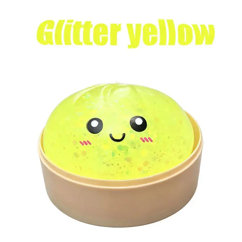 Glitter Dumpling Squishy with Box, Soft Sensory Squeeze Toy for Stress Relief, Mystery Glitter Dumplings, Decompression Dough, Not Blind Box, You Can Choose Your Favorite Color Freely