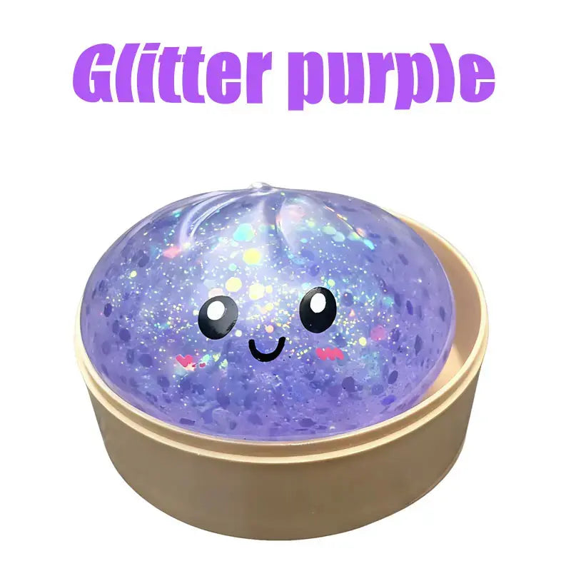 Glitter Dumpling Squishy with Box, Soft Sensory Squeeze Toy for Stress Relief, Mystery Glitter Dumplings, Decompression Dough, Not Blind Box, You Can Choose Your Favorite Color Freely