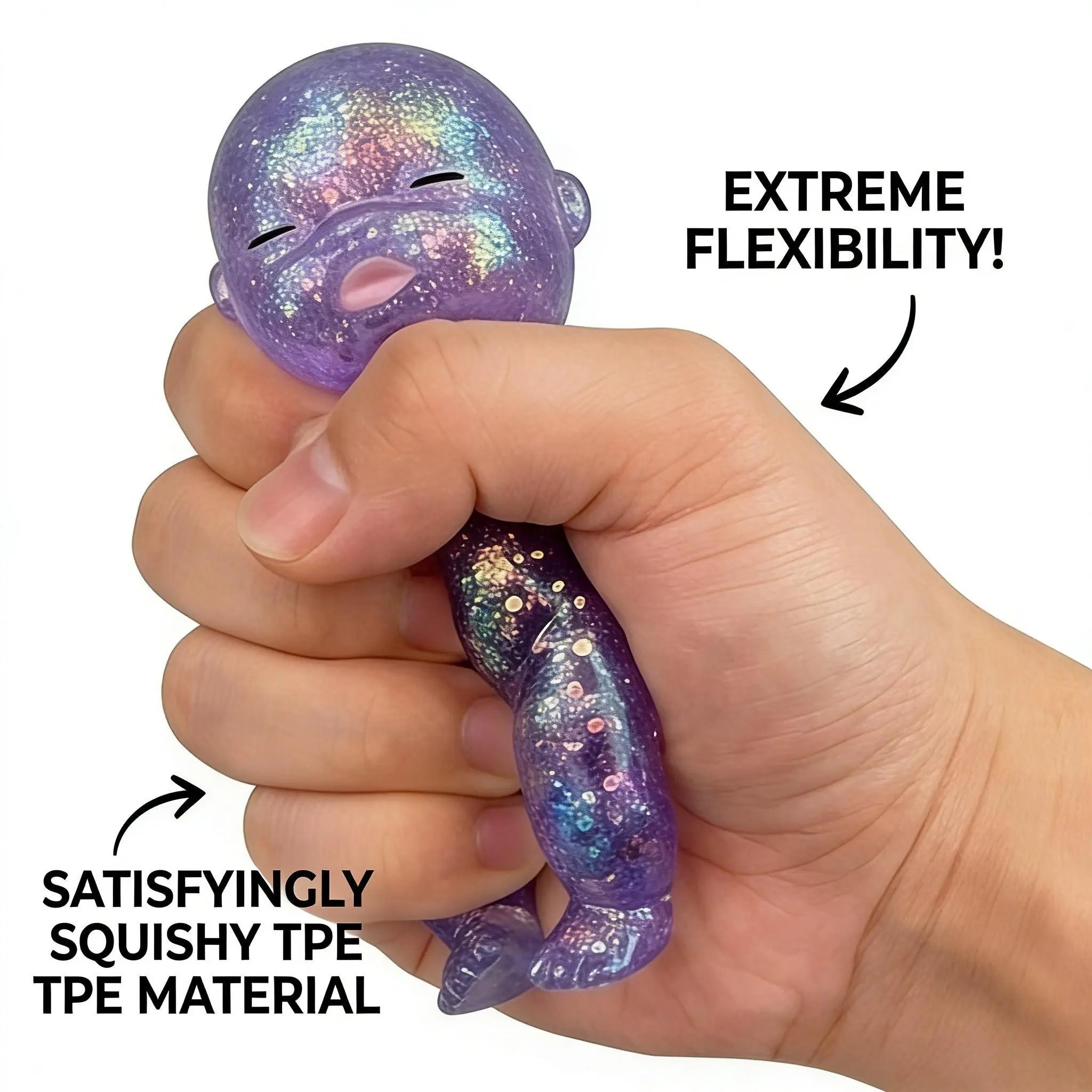 2026 New Fun Sugar Large Baby Soft Toy, Soft Squishy Silicone, Slow Rising Glitter Squeeze Toy, Stress Relief Sensory Toy, Stretchable Collectible Gift