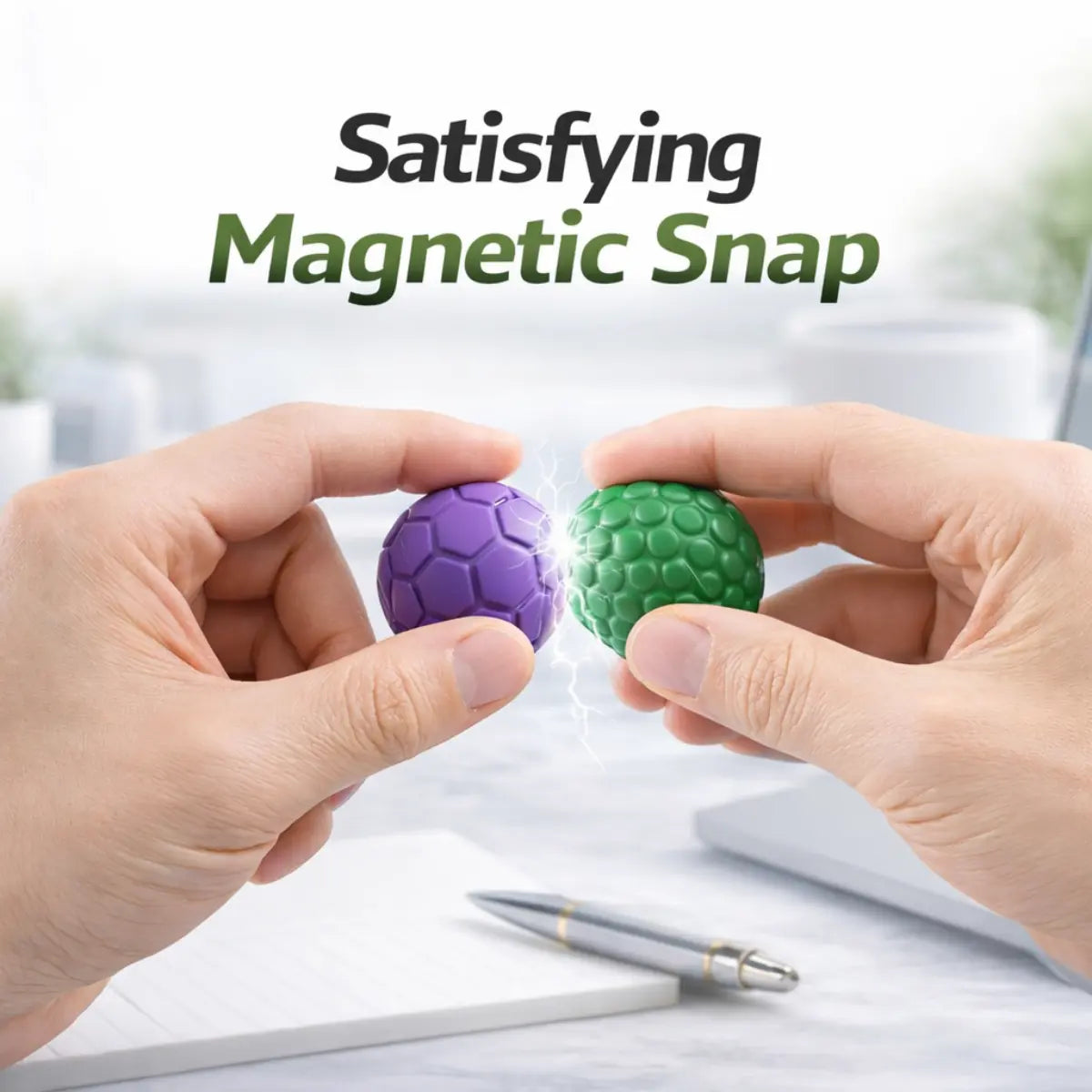 Aura Magnetic Fidget Balls - Soft Silicone Sensory Stress Relief Toy, Available in 4 or 8 Counts, Ideal for Office Use and Travel, Perfect Gift for Stress Relief