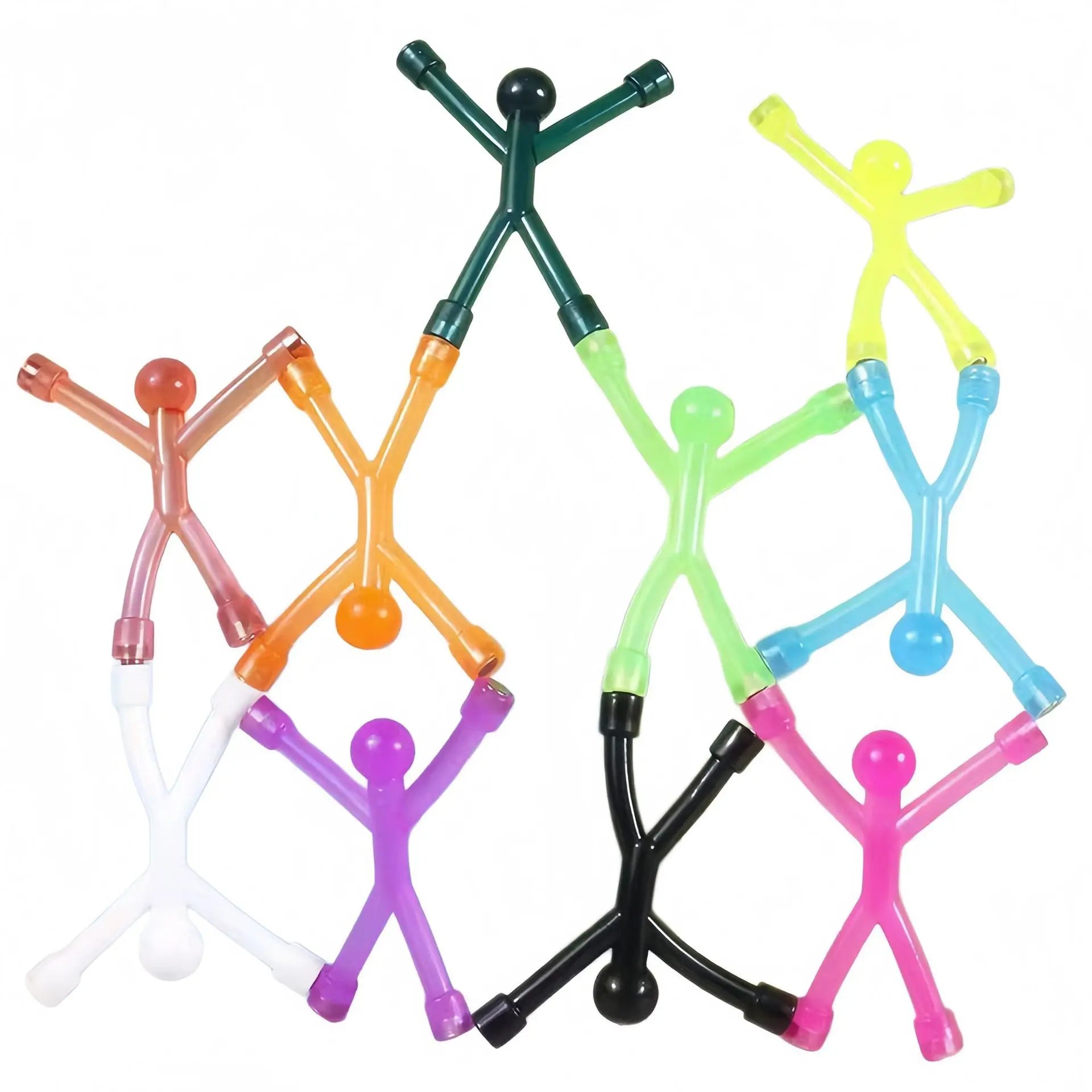 10PCS Magnetic Man Fidget Toys Set, Colorful Silicone Stress Relief People, Creative Interactive Desktop Toy, Fun Magnetic Figures for Fridge, Whiteboard & Cable Organizing, Perfect Office Giftdecor for Kids & Adults