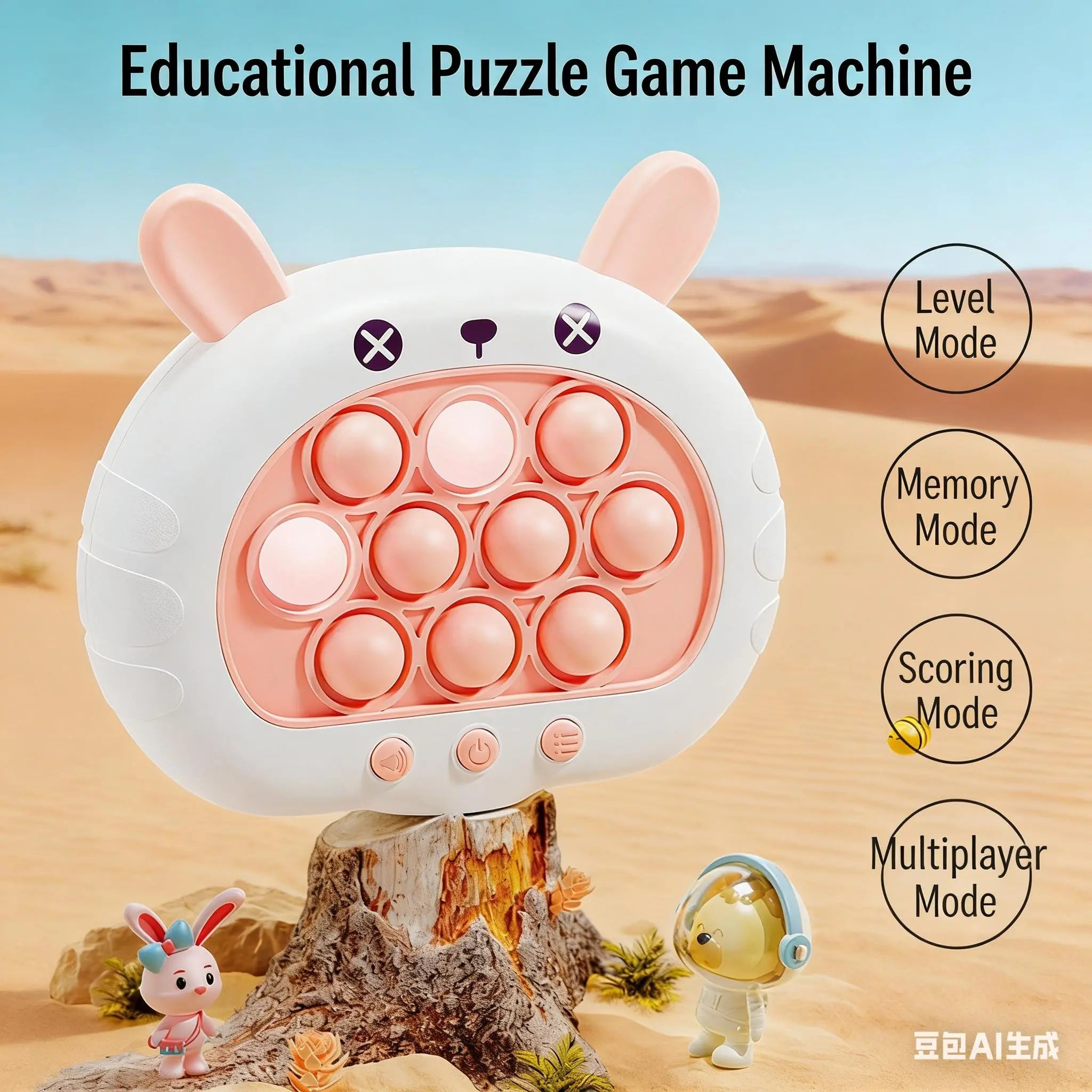 Fast Press Quick Push Interactive Game Toy for Children - 3rd Generation Cute Animal Design in Blue, Pink, and White, Ideal Fun Gift for Kids