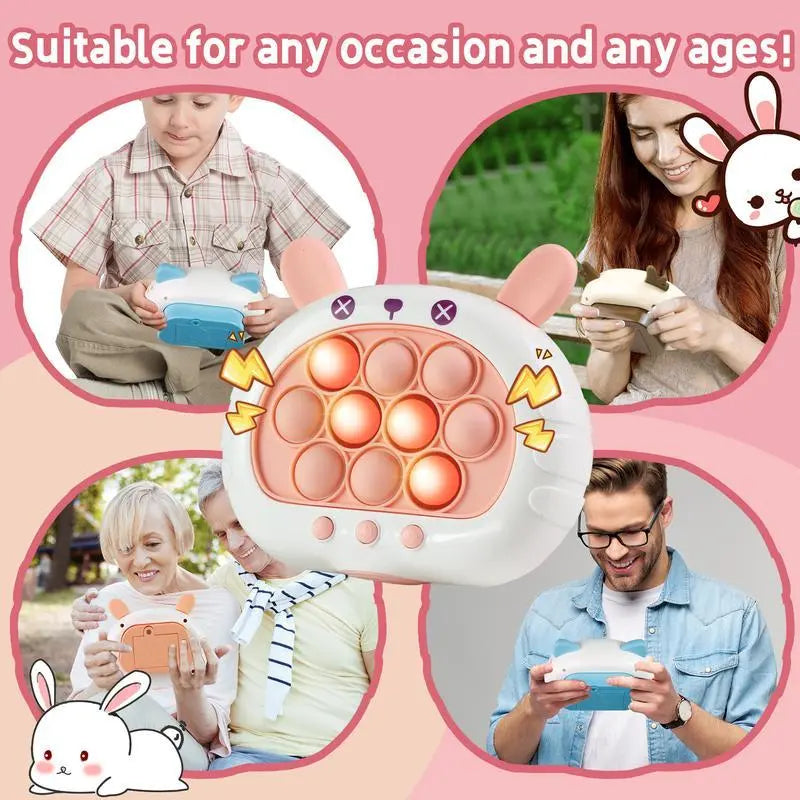 Fast Press Quick Push Interactive Game Toy for Children - 3rd Generation Cute Animal Design in Blue, Pink, and White, Ideal Fun Gift for Kids