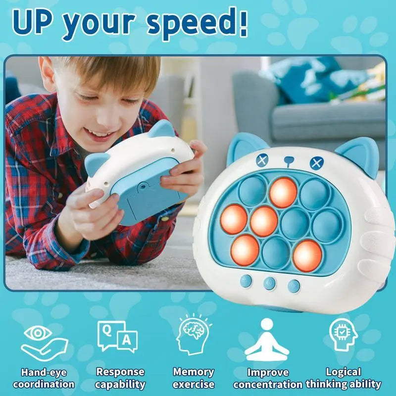 Fast Press Quick Push Interactive Game Toy for Children - 3rd Generation Cute Animal Design in Blue, Pink, and White, Ideal Fun Gift for Kids
