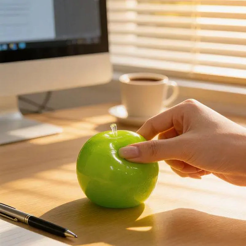 Green Apple Squishy Stress Balls Sensory Fidget Toy, Handmade Green Slushy Apple Squishy Fidget Toy Cute Novelty Stress Relief Fruit